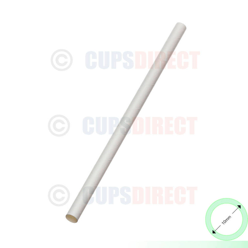 Load image into Gallery viewer, 10mm white jumbo paper straw suitable for thick drinks and smoothies