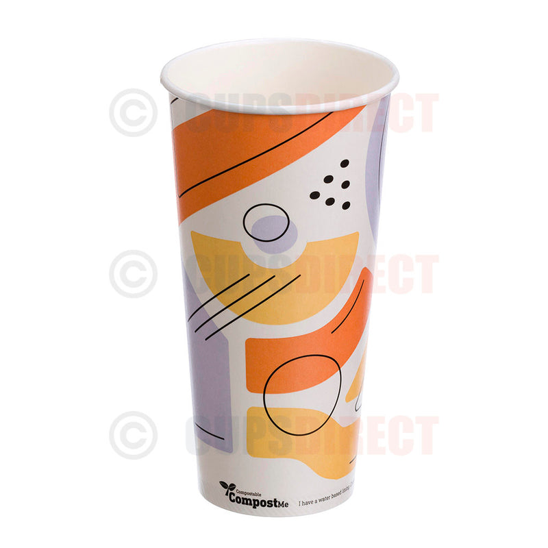 Load image into Gallery viewer, 22oz GeoChill eco single wall paper cold cup for takeaway cold beverages