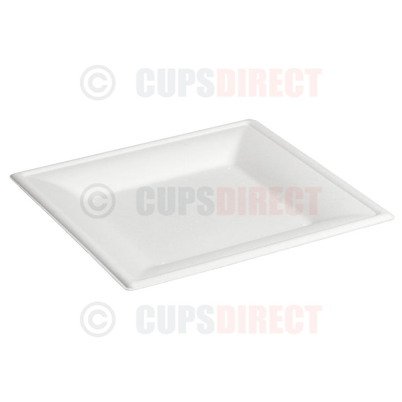 Load image into Gallery viewer, 26cm bagasse square disposable plate designed for larger portions