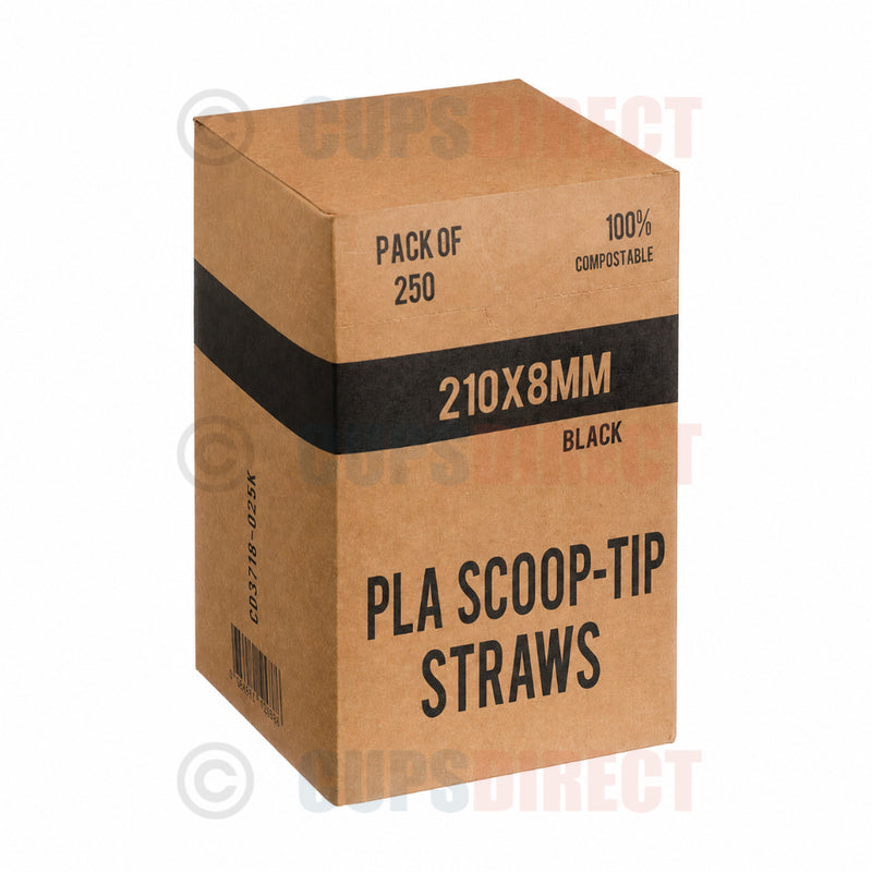 Load image into Gallery viewer, 8mm Black PLA Scoop-Tip Slush Straws