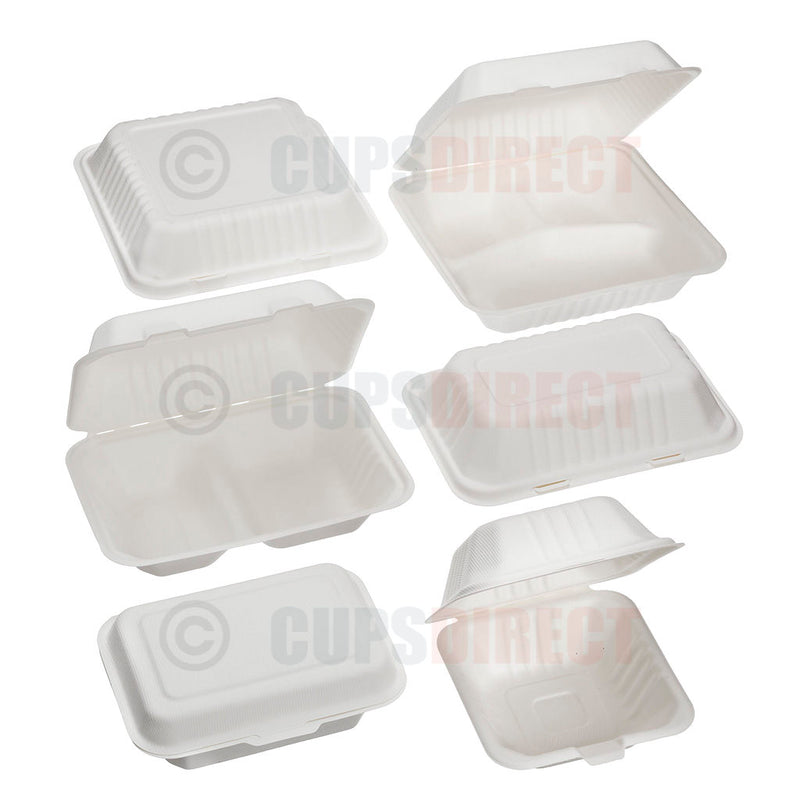 Load image into Gallery viewer, Bagasse Clamshell Container Range