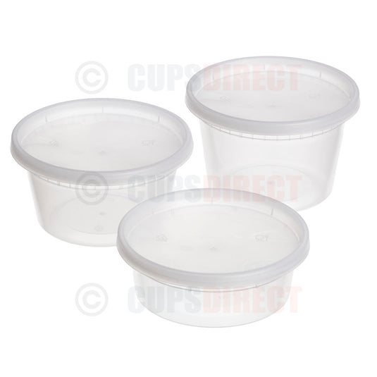 Round Microwavable Plastic Deli and Lid Range