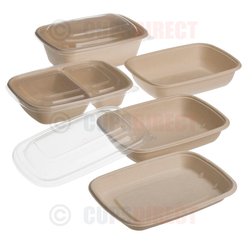 Load image into Gallery viewer, CupsDirect Pulp food containers -rectangular trays