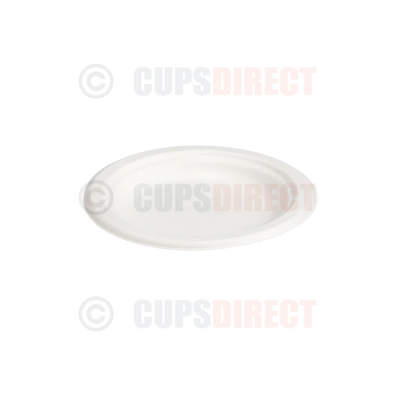 Load image into Gallery viewer, 6in bagasse round disposable plate