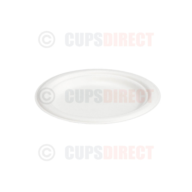 Load image into Gallery viewer, 7in bagasse round disposable plate