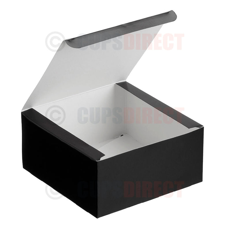 Load image into Gallery viewer, Medium black clamshell burger box for takeaway meals