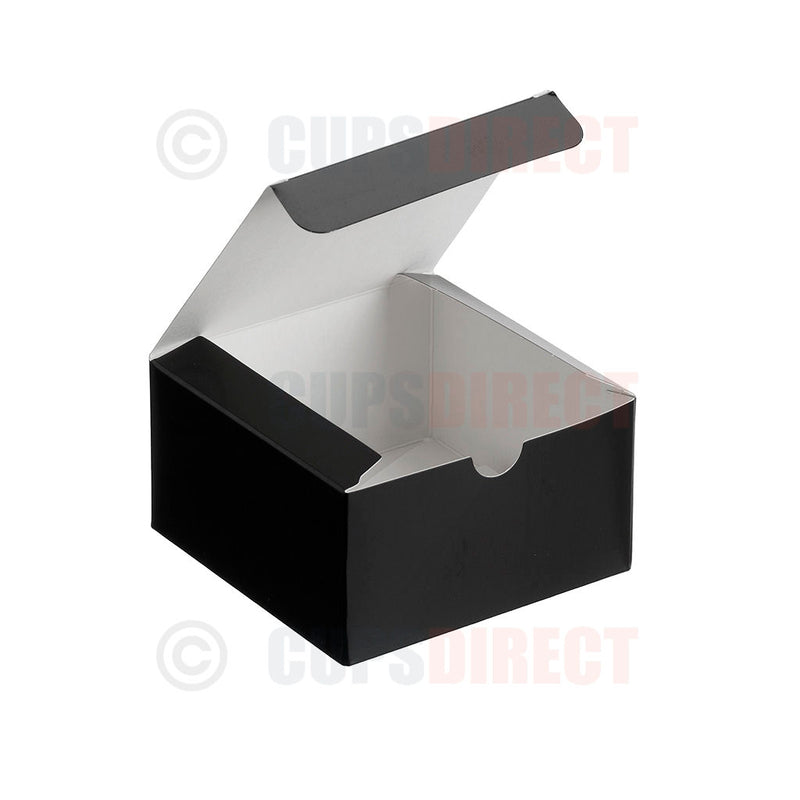 Load image into Gallery viewer, Small black clamshell burger box suitable for single burgers