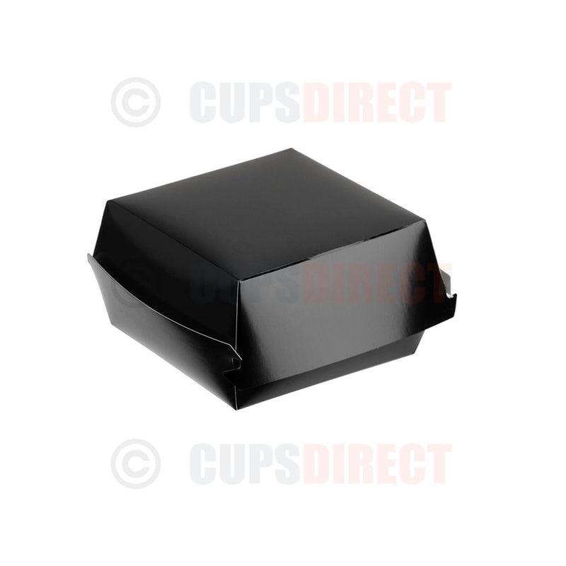 Load image into Gallery viewer, Black clamshell burger box variant suitable for takeaway service
