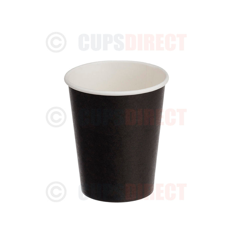 Load image into Gallery viewer, 8oz black single wall hot paper cup ideal for serving hot beverages