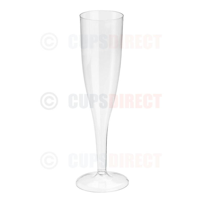 Load image into Gallery viewer, Clear plastic champagne flute glass, 130ml capacity, suitable for events and celebrations