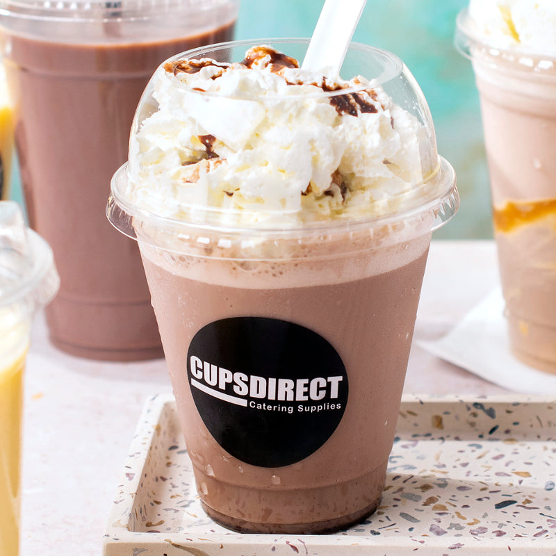 Load image into Gallery viewer, Chocolate smoothie in CupsDirect diamond PET plastic cup