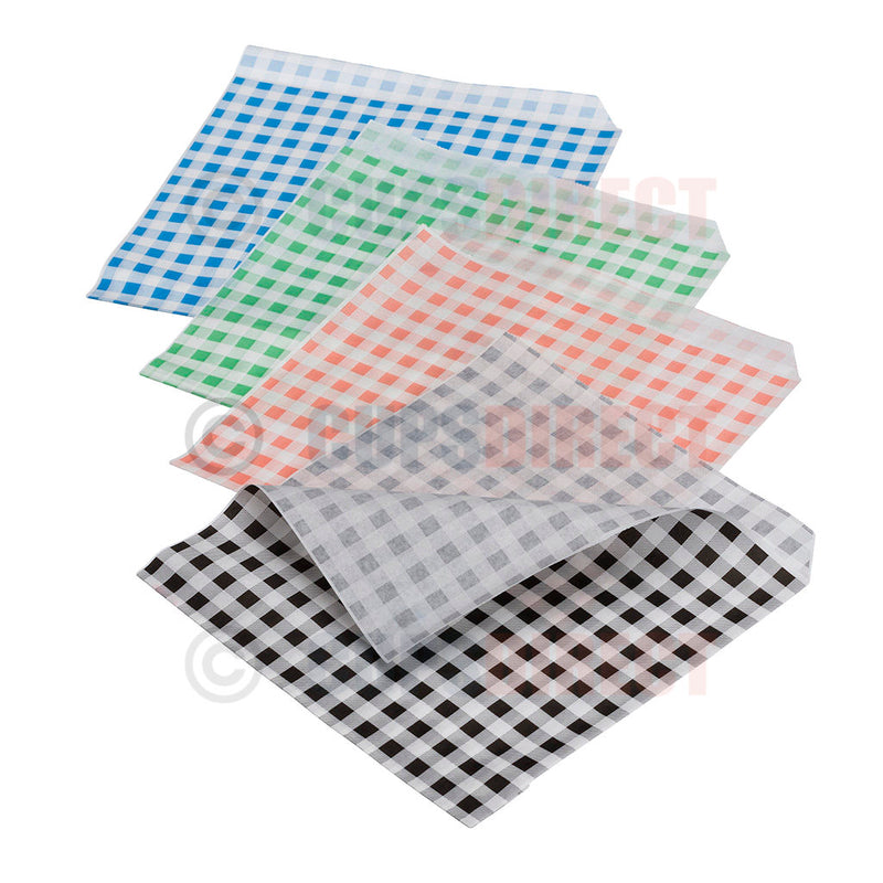 Load image into Gallery viewer, Gingham Greaseproof Paper Bags – Open Sided