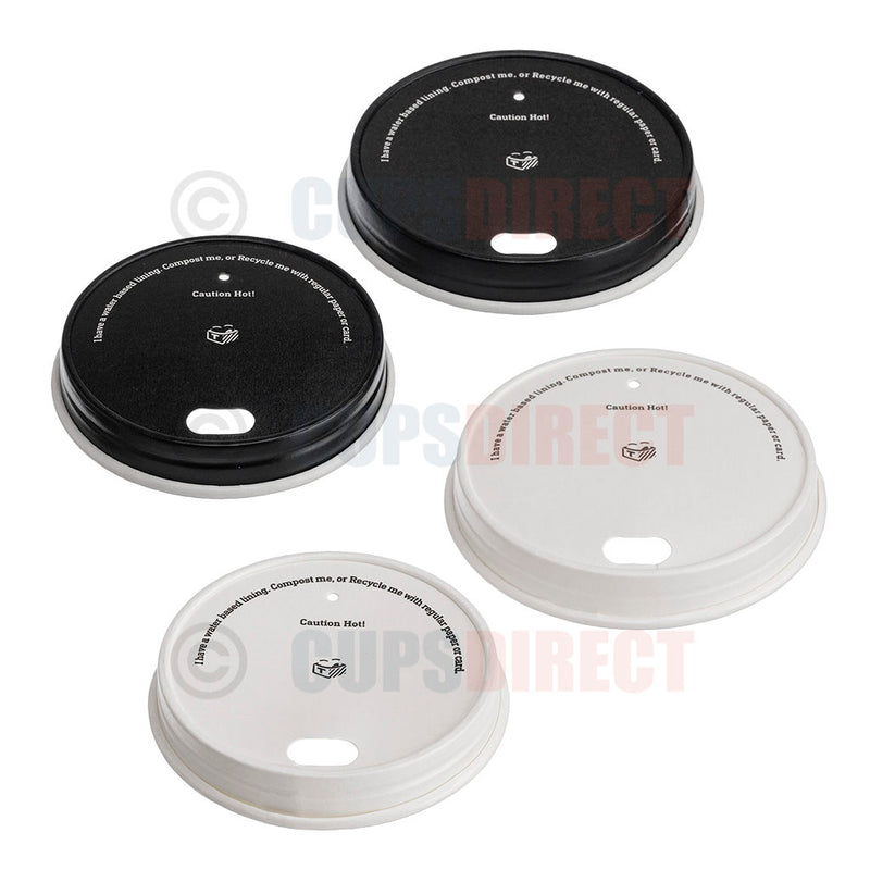 Load image into Gallery viewer, White and black paper hot cup lids size chart, 80mm and 90mm diameter