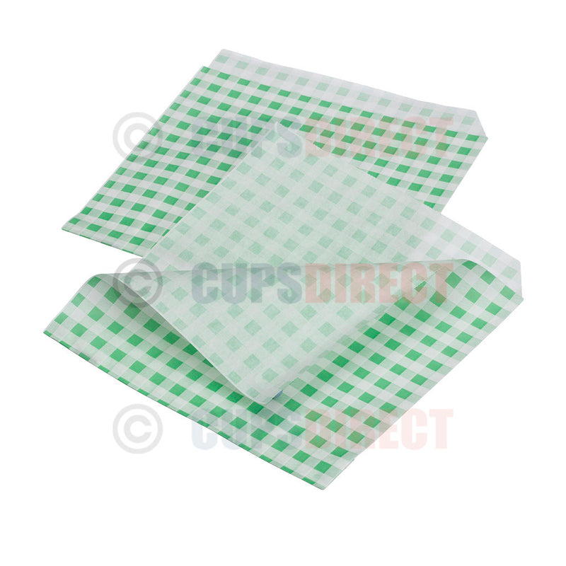 Load image into Gallery viewer, Gingham Greaseproof Paper Bags – Open Sided