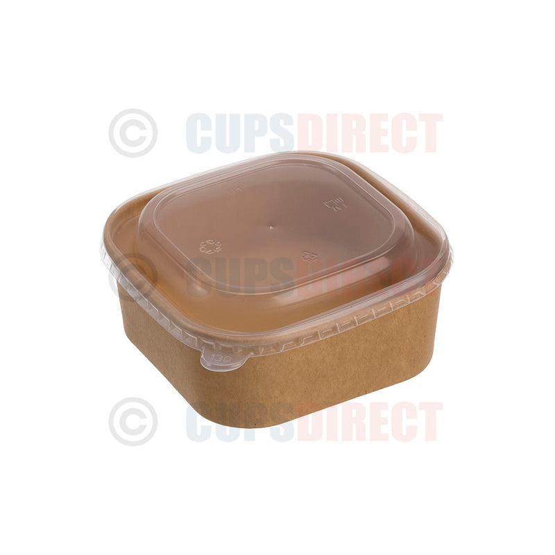 Load image into Gallery viewer, 500ml kraft square paper bowl suitable for takeaway meals