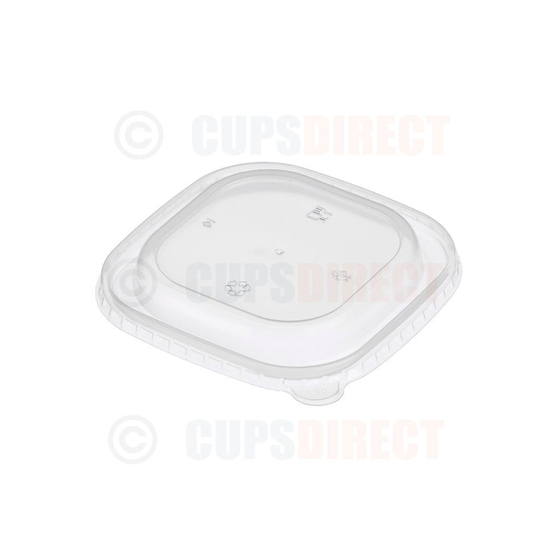 Load image into Gallery viewer, 130mm kraft square paper bowl lid, secure fit for square kraft bowls