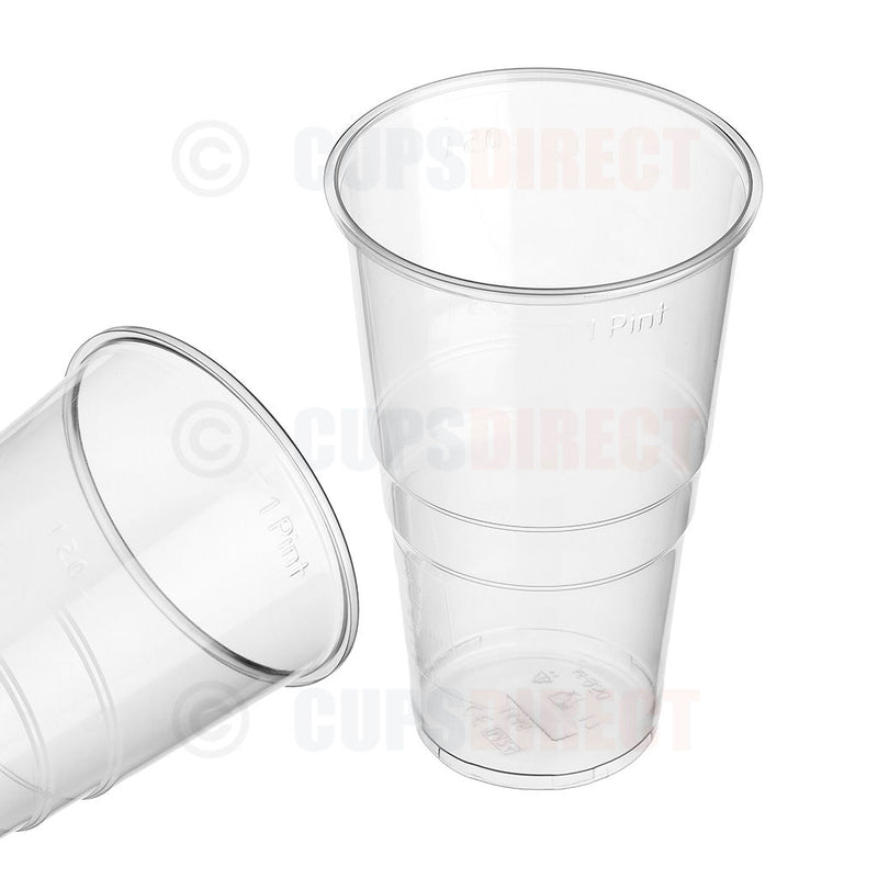 Load image into Gallery viewer, Group image of PP pint-to-line basic beer cups shown from an alternate angle