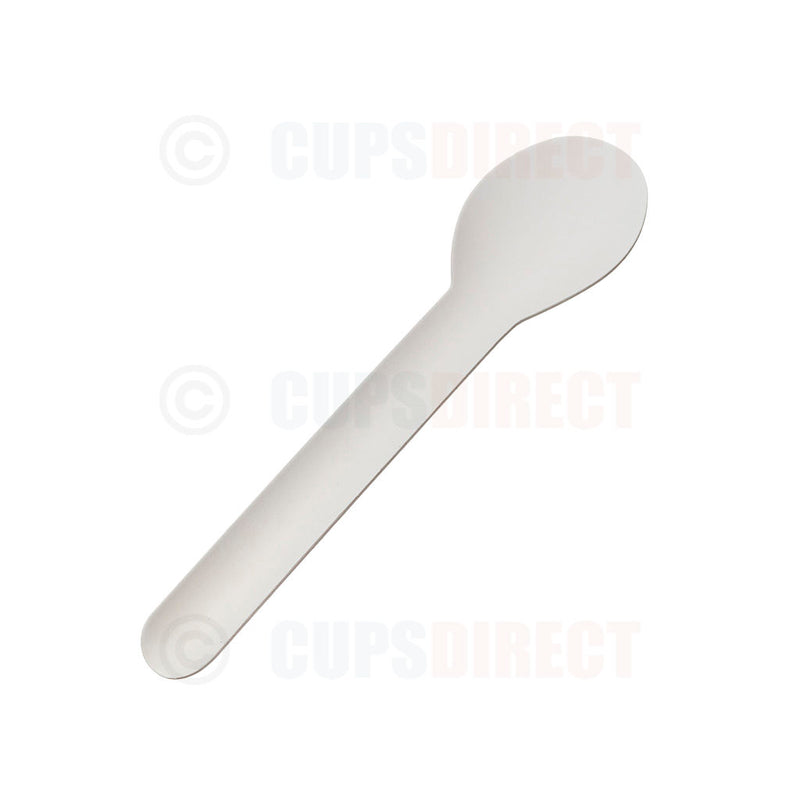 Load image into Gallery viewer, White paper spoon suitable for takeaway meals and desserts