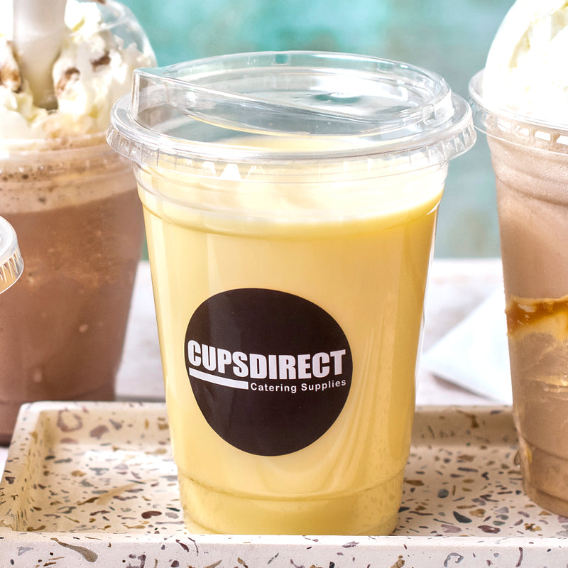 Load image into Gallery viewer, Smoothie in CupsDirect diamond PET plastic cup with flat lid