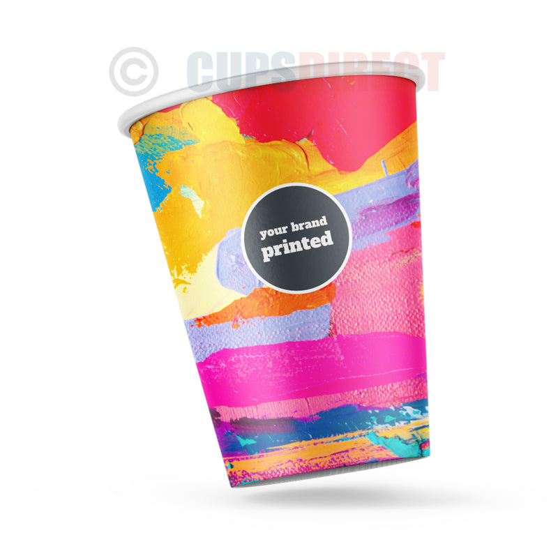 Load image into Gallery viewer, 12oz custom print single wall paper cup with PE lining shown from alternate angle