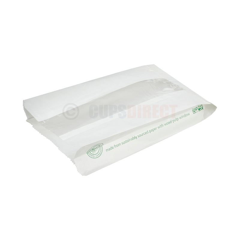 Load image into Gallery viewer, 2.5 x 6 x 10 inch Vegware NatureFlex glassine bag suitable for larger food items