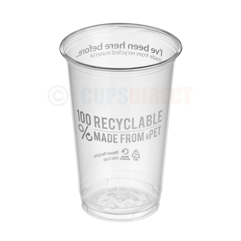 Load image into Gallery viewer, Clear rPET 20 oz printed recyclable plastic pint glass