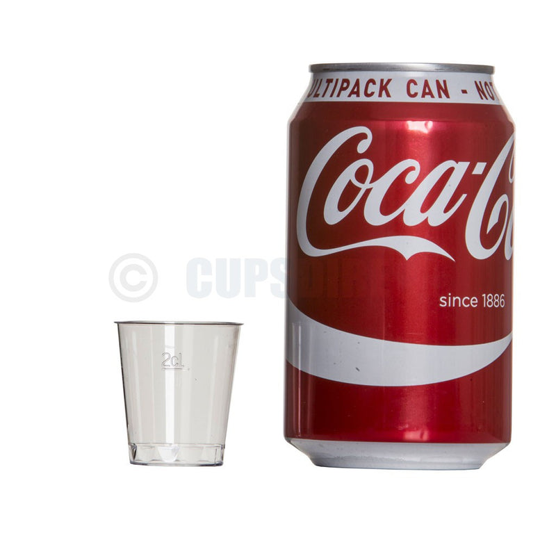 Load image into Gallery viewer, 2cl disposable clear plastic shot glass for single serve spirits and tastings