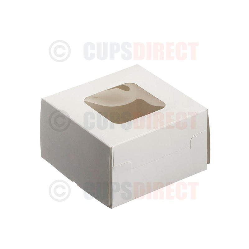 Load image into Gallery viewer, 5 inch white windowed cake box suitable for small cakes