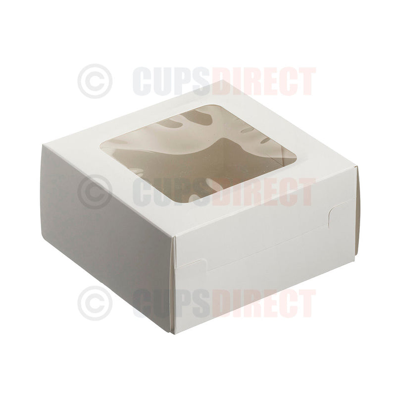 Load image into Gallery viewer, 6 inch white windowed cake box ideal for medium-sized cakes