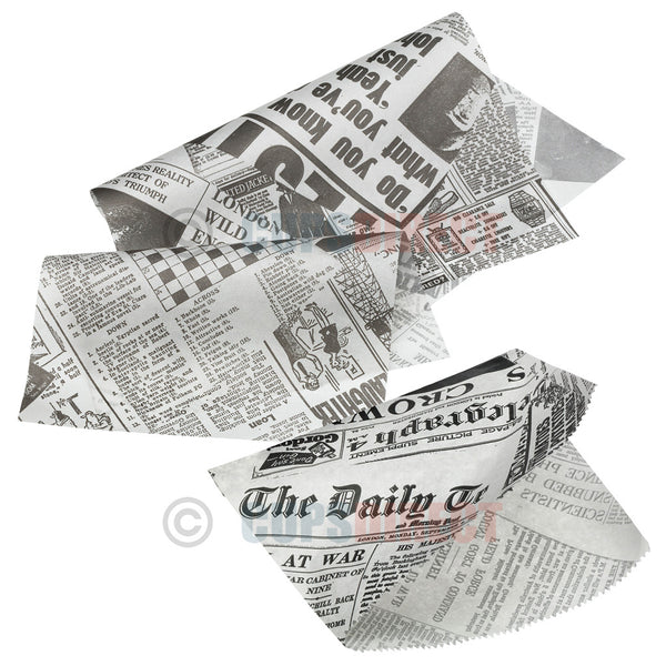 Newsprint Design greaseproof paper Fish and chip takeaway,newspaper Free P&P