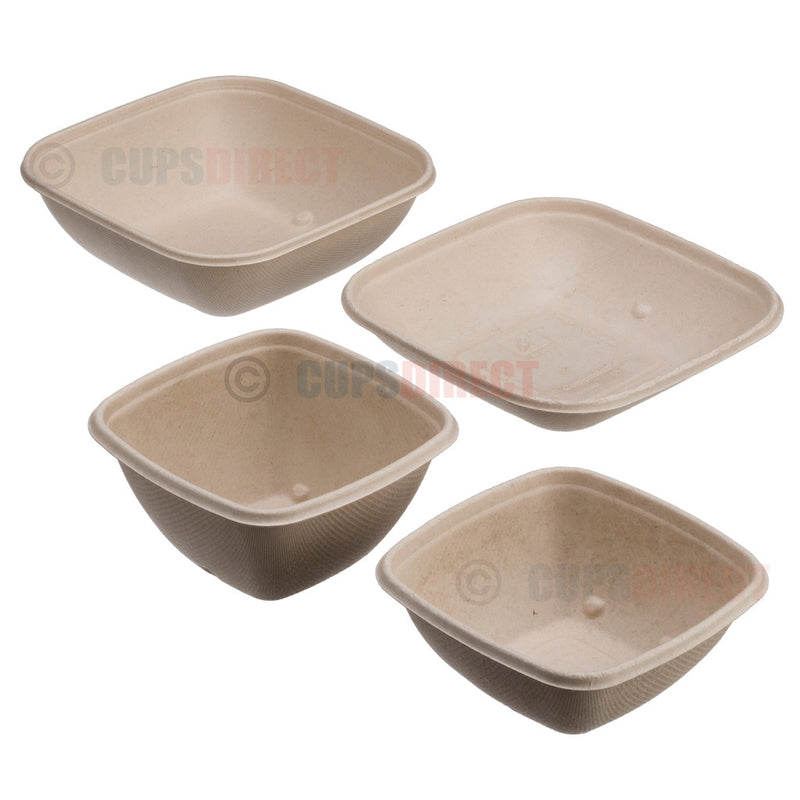 Load image into Gallery viewer, Sabert BePulp Compostable Square Bowl Range