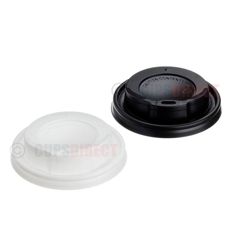 Load image into Gallery viewer, Black universal fit travel lid for paper hot cups from UniLid Sip Lid range, designed for secure sipping on the go