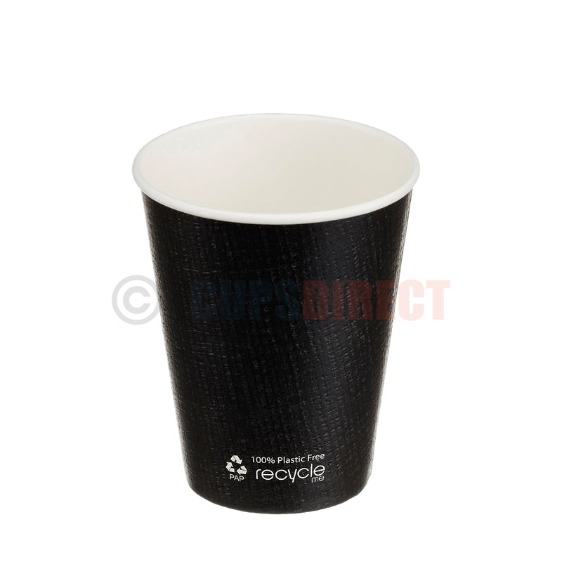 Load image into Gallery viewer, Medium size bio recyclable triple wall black embossed hot cup