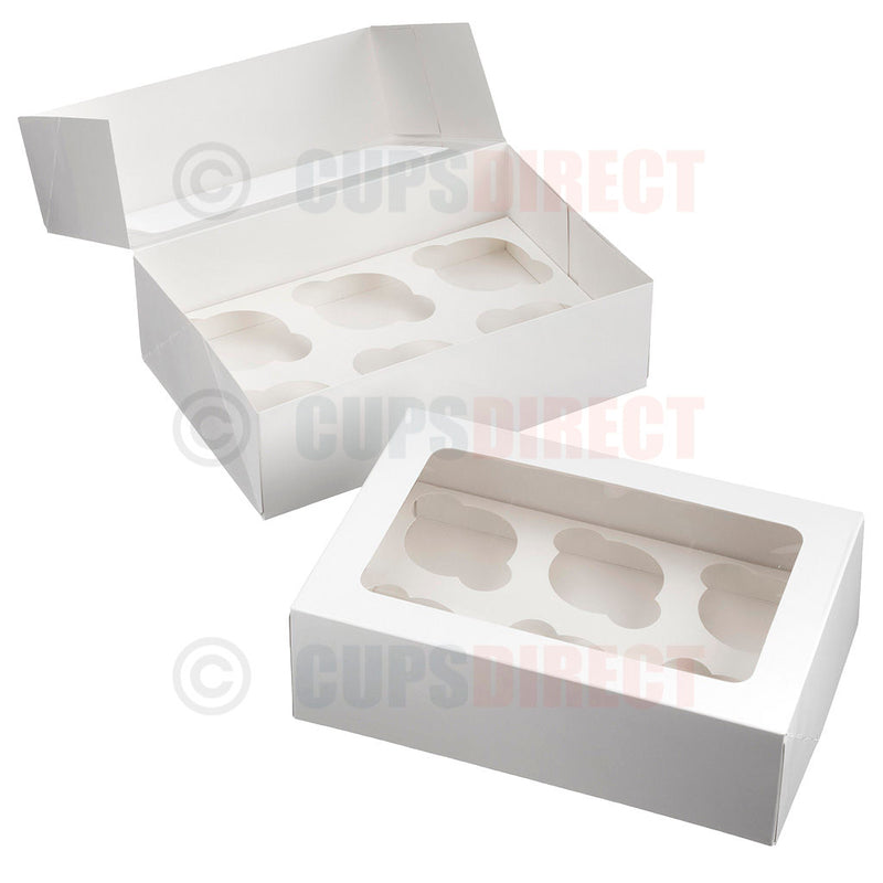 Load image into Gallery viewer, Group image of cupcake boxes with lids fully opened