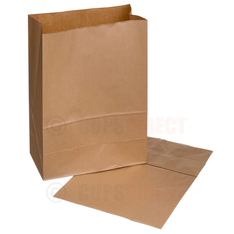 Load image into Gallery viewer, Extra large kraft brown paper grab bag roll top for bulky takeaway food packaging