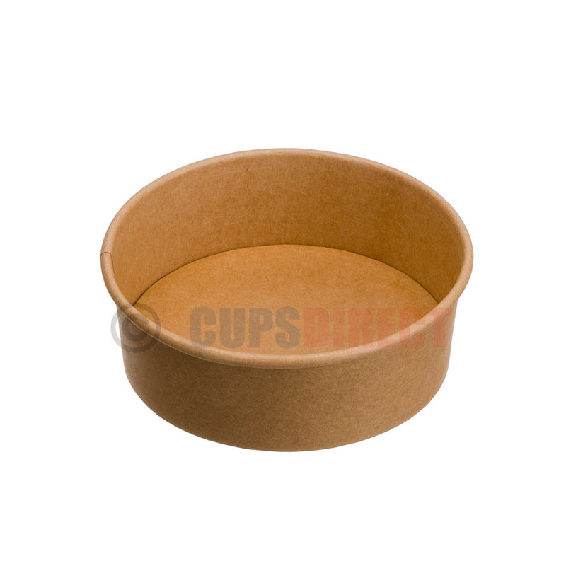 Load image into Gallery viewer, 480ml kraft round chicken salad poke bowl suitable for hot or cold food packaging