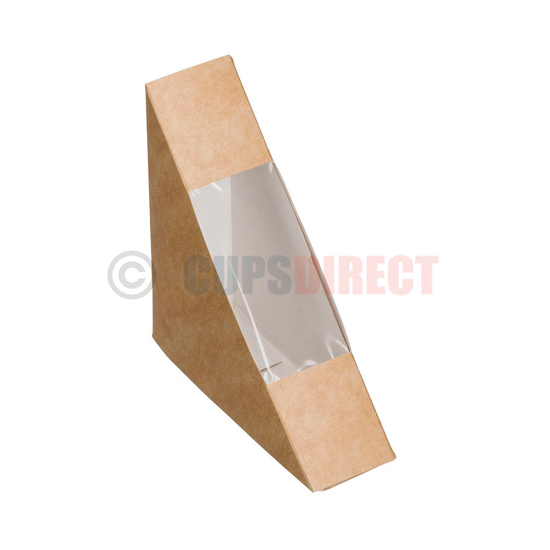 Load image into Gallery viewer, Kraft sandwich wedge box 38mm depth for triangle sandwiches