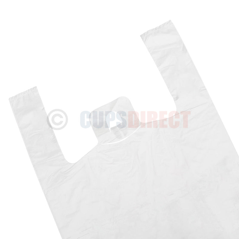 Load image into Gallery viewer, Medium white vest carry bag shown flat for size reference