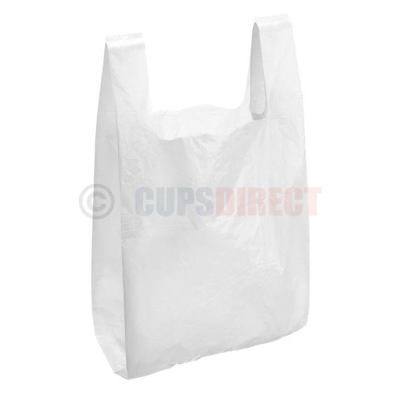 Load image into Gallery viewer, Medium white vest carry bag for takeaway and retail packaging