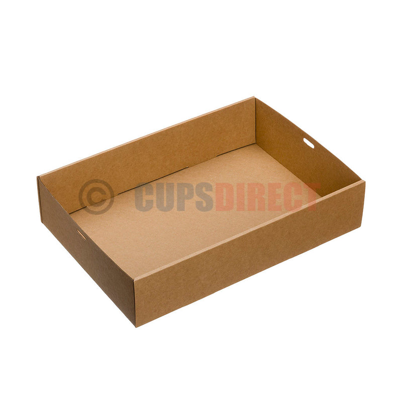 Load image into Gallery viewer, No.3 medium kraft brown platter box base 359 x 252 x 80 mm for catering platters
