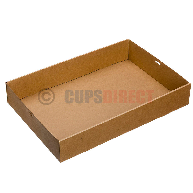 Load image into Gallery viewer, No.4 large kraft brown platter box base 450 x 310 x 80 mm for large catering platters
