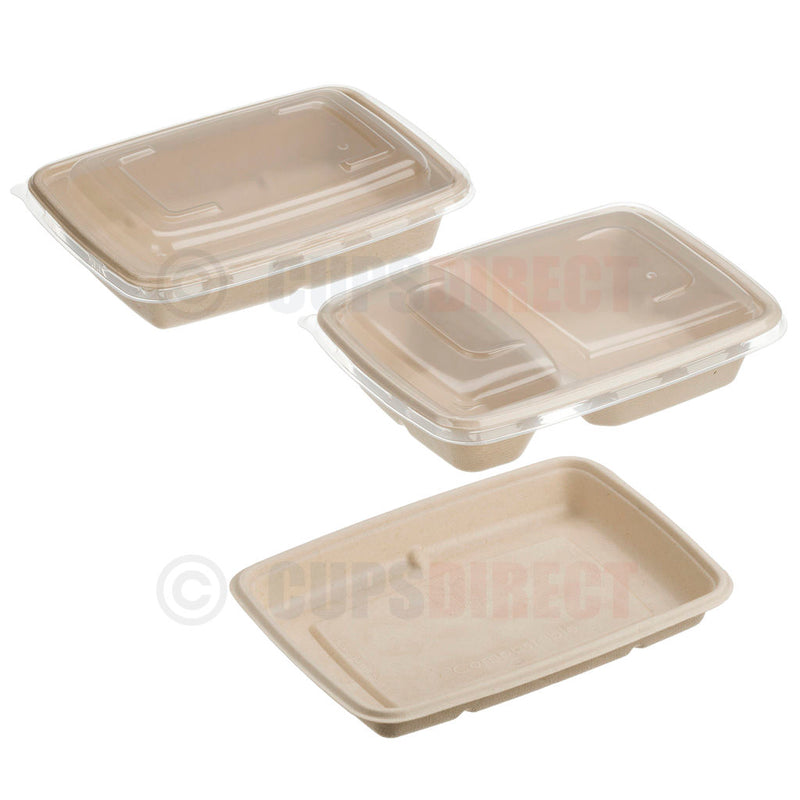 Load image into Gallery viewer, Sabert BePulp rectangular food containers group image made from sustainable pulp