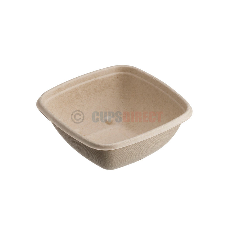 Load image into Gallery viewer, 375ml Sabert BePulp compostable square bowl suitable for takeaway food