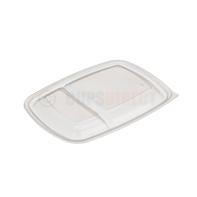 Load image into Gallery viewer, Medium 2-compartment rectangular PP clear microwaveable lid for Fastpac containers