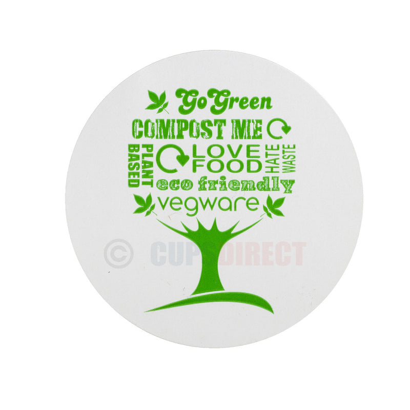 Load image into Gallery viewer, Vegware green tree compostable deli sticker for food packs