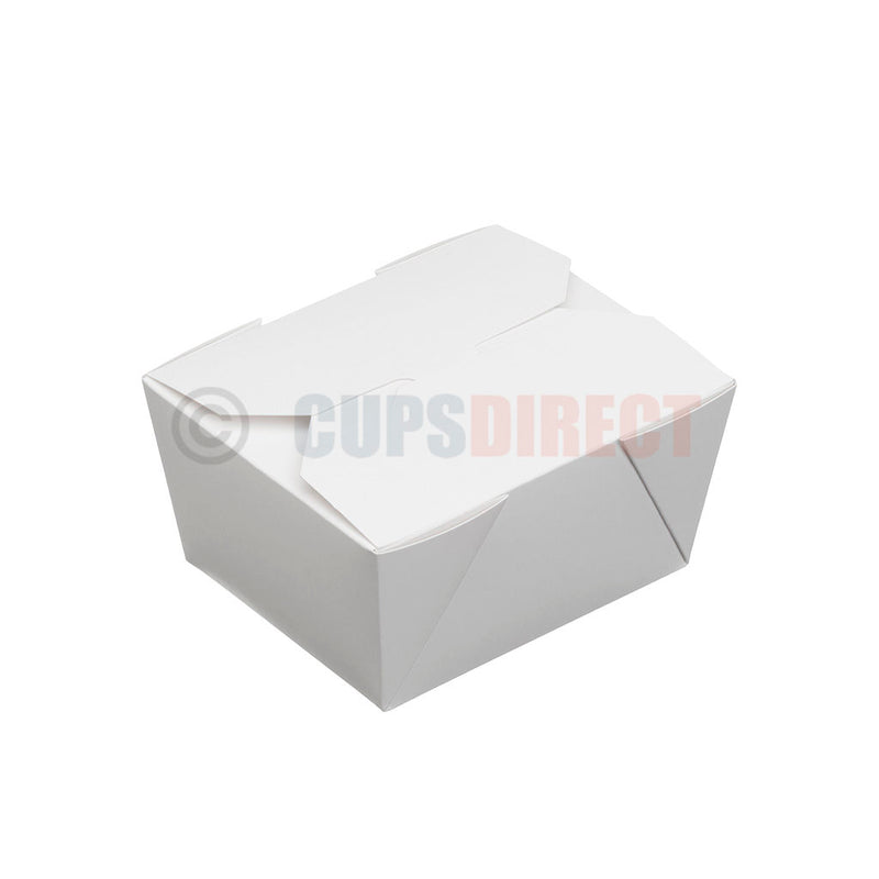 Load image into Gallery viewer, White deli food box small size for hot or cold takeaway food