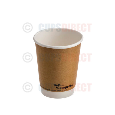 12oz bio recyclable kraft takeaway coffee cup 