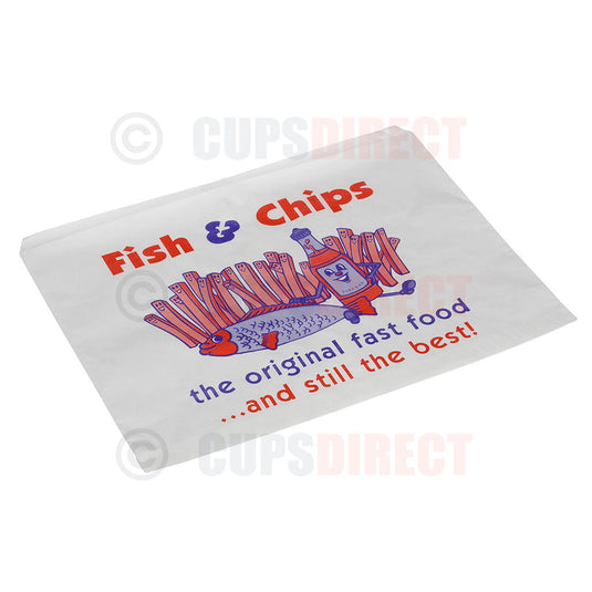14x11 inch fish and chip takeaway paper bag
