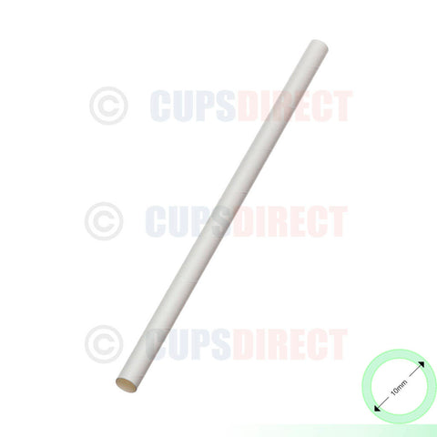10mm Jumbo Paper Straw White
