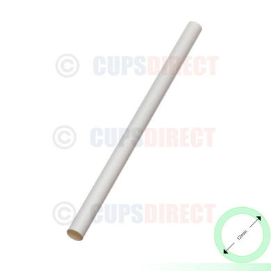 12mm Paper Boba Straws White